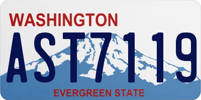 WA license plate AST7119