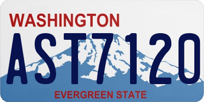 WA license plate AST7120