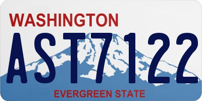 WA license plate AST7122