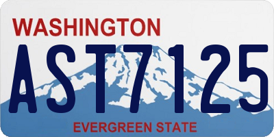 WA license plate AST7125