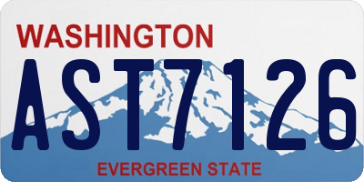 WA license plate AST7126