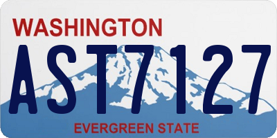 WA license plate AST7127