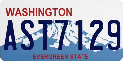 WA license plate AST7129