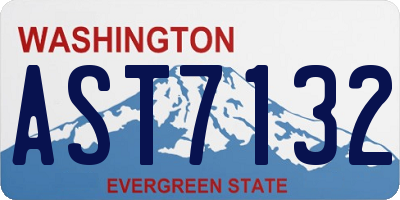 WA license plate AST7132