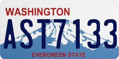 WA license plate AST7133