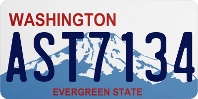 WA license plate AST7134