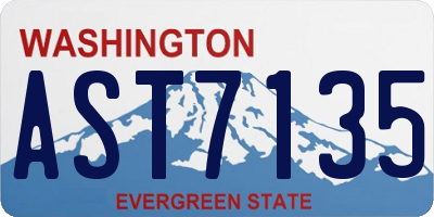 WA license plate AST7135
