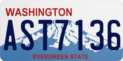 WA license plate AST7136