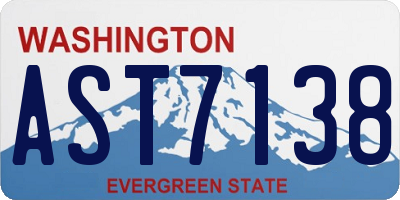 WA license plate AST7138