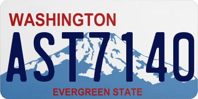 WA license plate AST7140