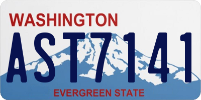 WA license plate AST7141