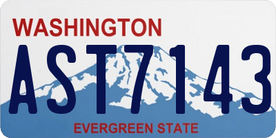 WA license plate AST7143