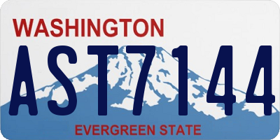 WA license plate AST7144