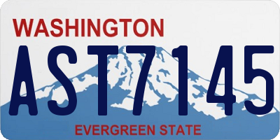 WA license plate AST7145