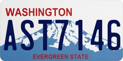 WA license plate AST7146