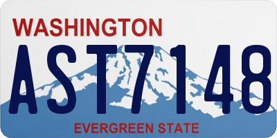 WA license plate AST7148