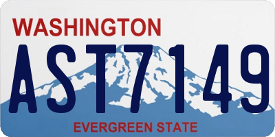 WA license plate AST7149