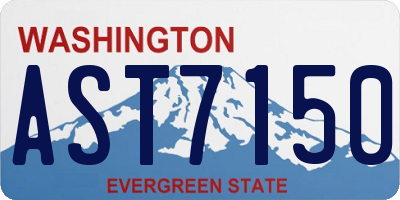 WA license plate AST7150