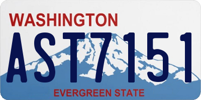 WA license plate AST7151