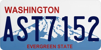 WA license plate AST7152