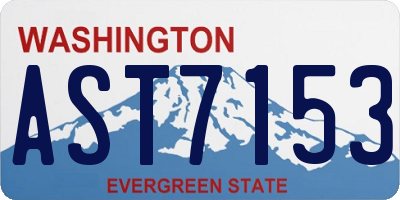 WA license plate AST7153