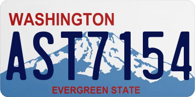 WA license plate AST7154