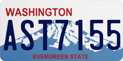 WA license plate AST7155