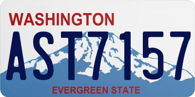 WA license plate AST7157