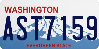 WA license plate AST7159