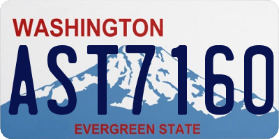 WA license plate AST7160