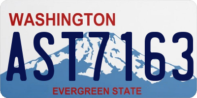 WA license plate AST7163
