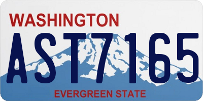 WA license plate AST7165