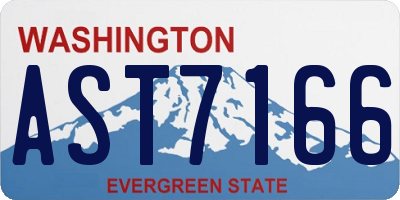 WA license plate AST7166
