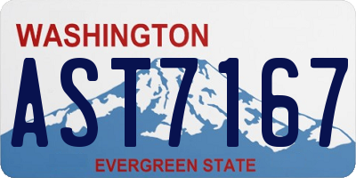 WA license plate AST7167