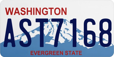 WA license plate AST7168
