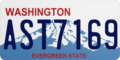 WA license plate AST7169