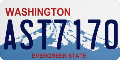 WA license plate AST7170