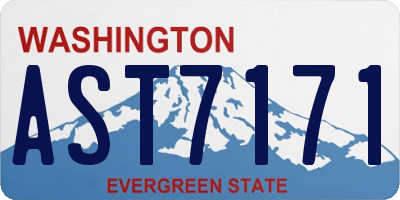 WA license plate AST7171