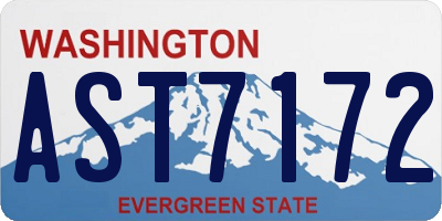WA license plate AST7172
