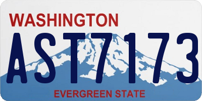 WA license plate AST7173