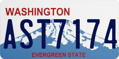 WA license plate AST7174