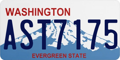 WA license plate AST7175