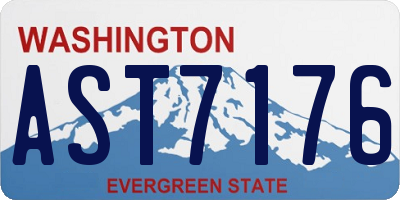 WA license plate AST7176