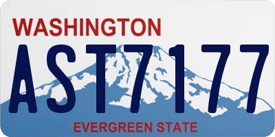 WA license plate AST7177