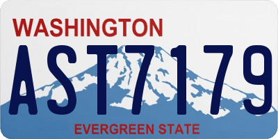 WA license plate AST7179