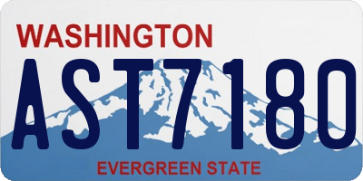 WA license plate AST7180