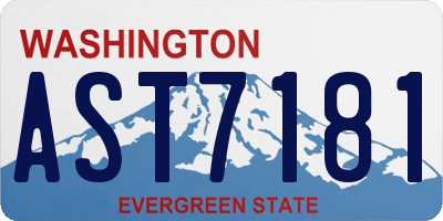 WA license plate AST7181