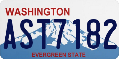 WA license plate AST7182