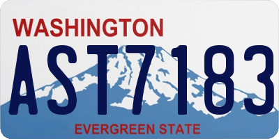 WA license plate AST7183