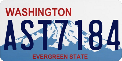 WA license plate AST7184